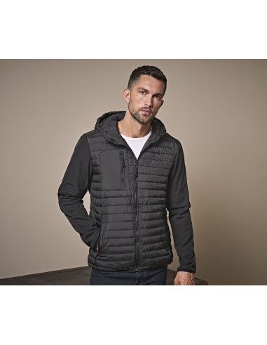 T-9628-Mens Hooded Crossover Jacket